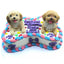 bone cake with golden retriever toppers