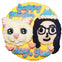 Hooman and Meow - Round Portrait Cake