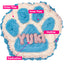 small blue paw cake for pets